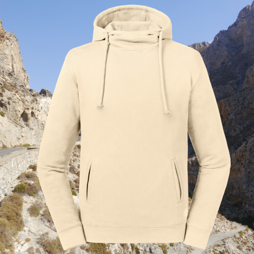 bluza – Caroline – unisex – bawełna – organiczna – premium  – kaptur – kołnierz – beżowa - natural - XS - 3XL - front