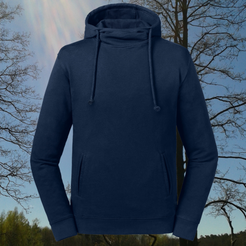 bluza – Caroline – unisex – bawełna – organiczna – premium  – kaptur – kołnierz – granatowa - french - navy - XS - 3XL - front