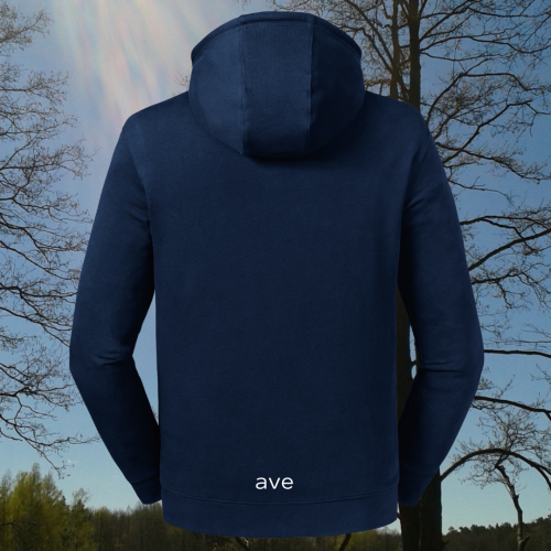 bluza – Caroline – unisex – bawełna – organiczna – premium  – kaptur – kołnierz – granatowa - french - navy - XS - 3XL - logo