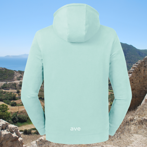 bluza – Caroline – unisex – bawełna – organiczna – premium  – kaptur – kołnierz – niebieska - aqua - XS - 3XL - logo