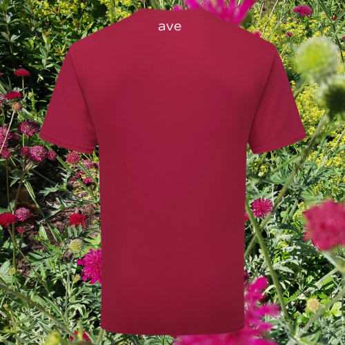 T-shirt – unisex – organic - Vibe – bawełna – organiczna – premium – ciemnoróżowy - cranberry – S – 3XL –koszulka - tył - logo